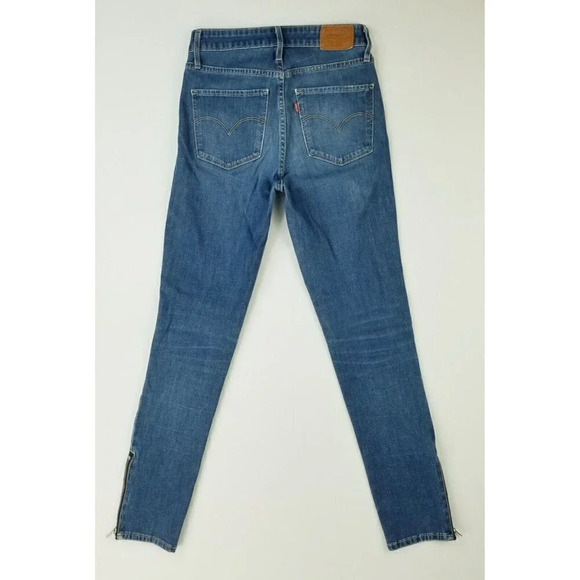 Levi's 26X28 Women's 721 High Rise Skinny Ankle Zip Blue Denim Premium Jeans - Picture 1 of 15
